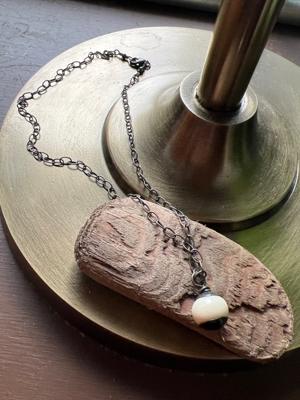 Lantern 🏮 style handmade necklace white